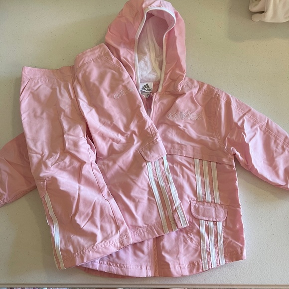 Adidas track suit. Pale pink!! Vintage!! So pretty!! Size 3T/36 M